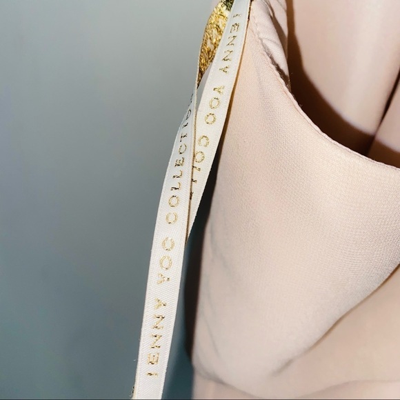 Jenny Yoo Blush Light Pink Luca Bridesmaid High Neck Maxi Dress Gown Size 8 - Picture 9 of 10